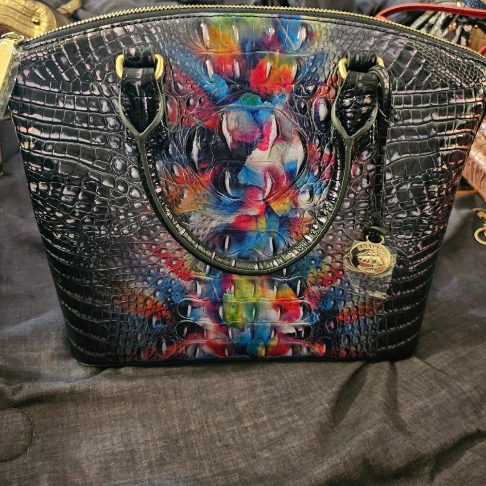 Brahmin Black Prism Ombre Duxbury Satchel